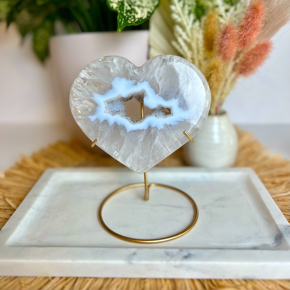 Druzy Agate Crystal on Stand